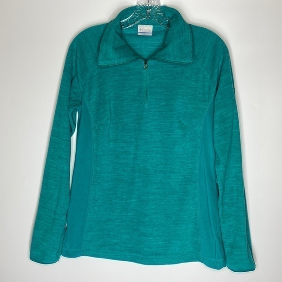 Columbia 1/4 Zip Blue Fleece Pullover Long Sleeve Sweatshirt Medium - Picture 1 of 5